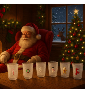 Memento: Handgeblazen glazen waterglas 30cl met een Gingerbread man