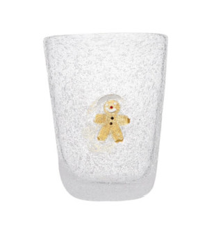 Memento: Gobelet à eau en verre soufflé 30cl Gingerbread man