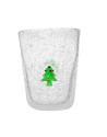 Memento: Handgeblazen glazen waterglas 30cl met een Kerstboom