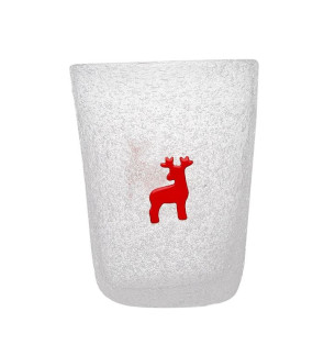 Memento: Handgeblazen glazen waterglas 30cl met een Rendier