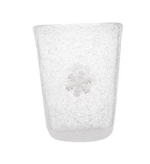 Memento: Handgeblazen glazen waterglas 30cl met een vlok