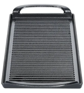 Küchenprofi: PROVENCE 38 cm zwarte grillplaat (plancha) met 2 handgrepen