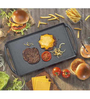 Küchenprofi: Plancha en fonte lisse noire 38 cm PROVENCE