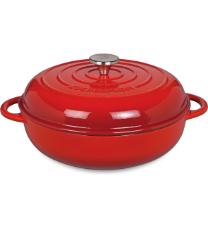 Küchenprofi: Cocotte basse en fonte Provence ronde rouge 28 cm
