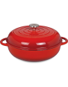 Küchenprofi: Cocotte basse en fonte Provence ronde rouge 28 cm