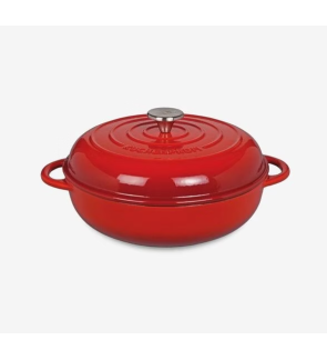 Küchenprofi: Cocotte basse en fonte Provence ronde rouge 28 cm