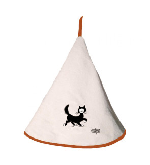 Winkler: Albert Dubout Witte kat op een wandeling Handdoek