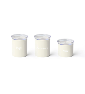 Guzzini: Chefline Set van 3 witte luchtdichte containers met deksel