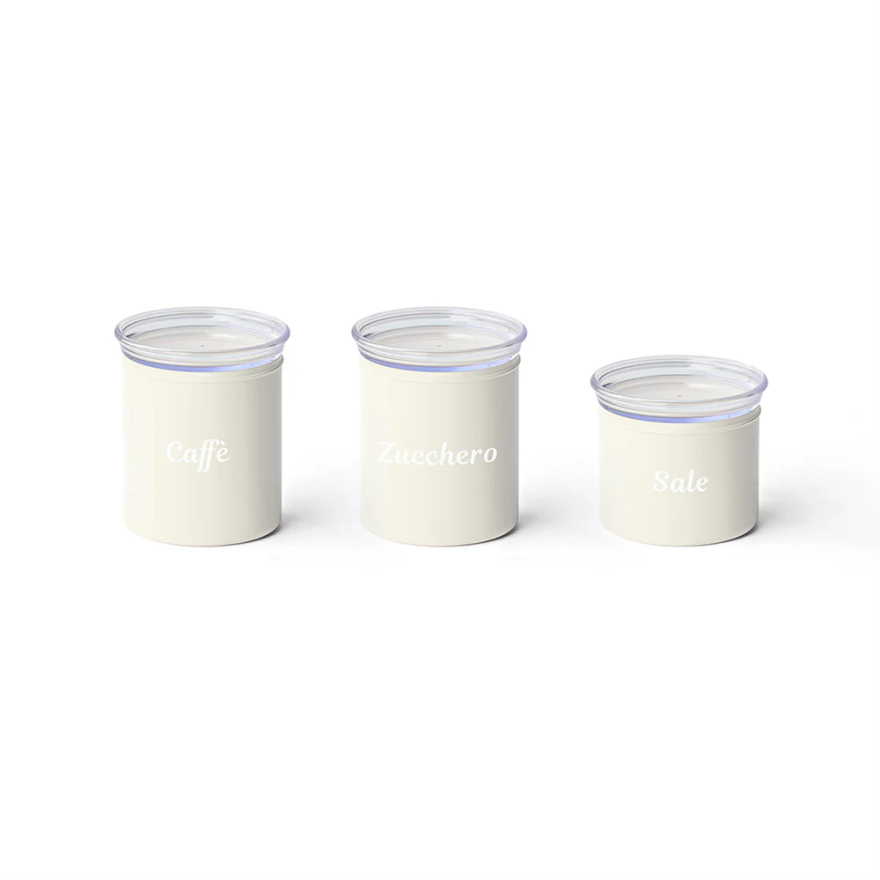 Guzzini: Chefline Set van 3 witte luchtdichte containers met deksel
