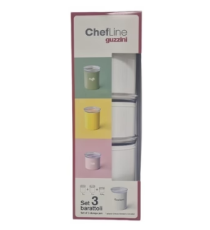 Guzzini: ChefLine Set de 3 boites hermétiques blanc avec couvercle