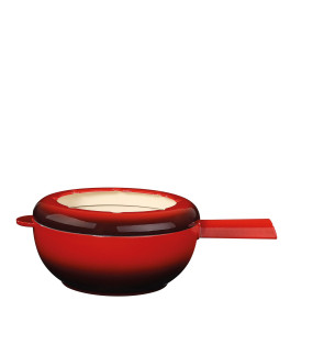 Spring Swiss Design: Saas Fee Rode Fonduepan (20 cm) voor Kaas-/Vleesfondue