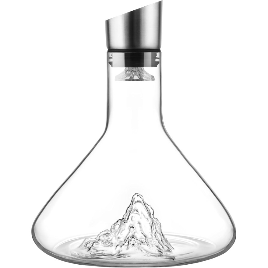 Vin bouquet: carafe à décanter le vin avec montagne en verre