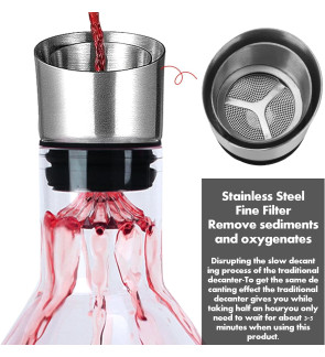 Vin bouquet: carafe à décanter le vin avec montagne en verre