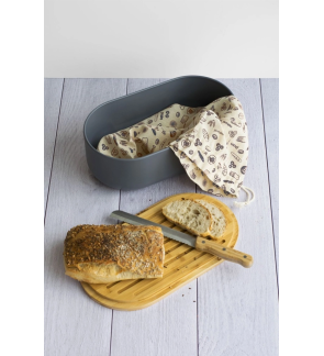 Pebbly: Set 4 pièces Boite à pain gris