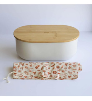 Pebbly: Set 4 pièces Boite à pain blanc