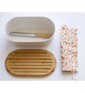 Pebbly: Set 4 pièces Boite à pain blanc