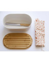 Pebbly: Set 4 pièces Boite à pain blanc