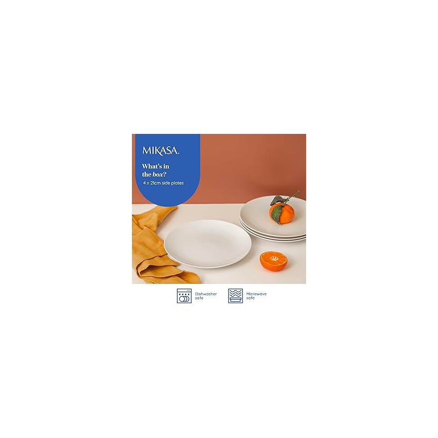 Mikasa: Chalk Set de 4 assiettes plates en porcelaine