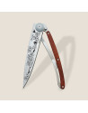 Deejo: Couteau de poche 37gr Fleurs de cerisier finition titane manche bois corail