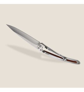 Deejo: Zakmes van 37 gram, kersenbloesemdesign, titanium afwerking, handvat van koraalhout