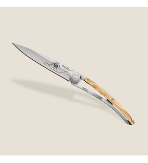 Deejo: Lucky charms 37gr zakmes met handgreep van olijfhout