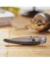 Deejo: Couteau de poche 37gr Pêche à la mouche finition titane gris manche bois d'ébène