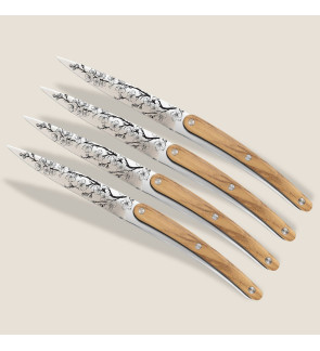 Deejo: Set van 4 steakmessen versierd met kersenbloesems