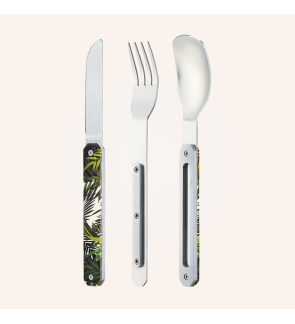 Akinod: Set de 3 couverts de voyage/pique-nique aimantés "Jungle"