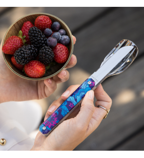 Akinod:  Set van 3 magnetisch reis-/picknickbestek Hibiscus