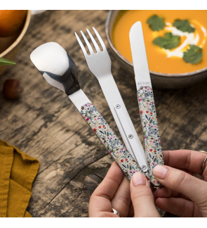 Akinod:  Set van 3 magnetisch reis-/picknickbestek landelijk