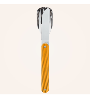 Akinod: Set de 3 couverts de voyage/pique-nique aimantés aluminium orange