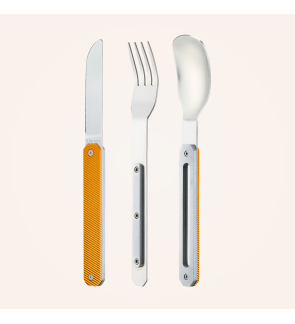 Akinod:  Set van 3 magnetisch reis-/picknickbestek oranje aluminium