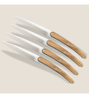 Deejo: Set de 4 couteaux à steak manche façon olivier