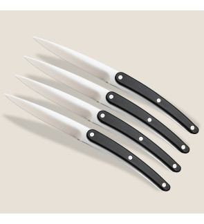 Deejo: Set de 4 couteaux à steak manche façon ebène