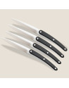 Deejo: Set de 4 couteaux à steak manche façon ebène