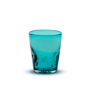 Memento: DUNE handgeblazen glazen tumbler 35cl petrolblauw