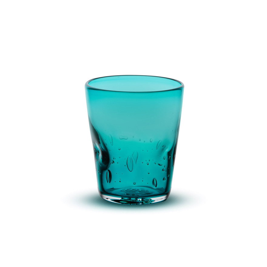 Memento: DUNE handgeblazen glazen tumbler 35cl petrolblauw