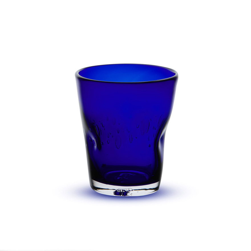 Memento: DUNE handgeblazen glazen tumbler 35cl helderblauw