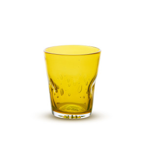 Memento: DUNE handgeblazen glazen tumbler 35cl geel