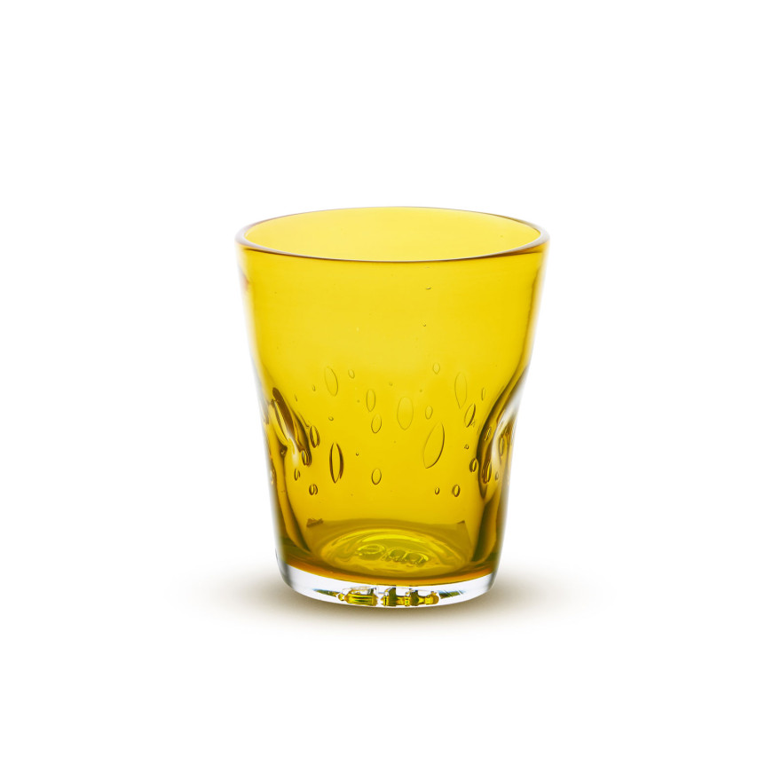 Memento: DUNE handgeblazen glazen tumbler 35cl geel