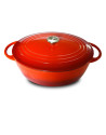Baumalu: Cocotte en fonte émaillée ovale rouge 29 cm