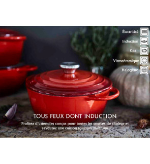 Baumalu: Cocotte en fonte émaillée ovale rouge 29 cm