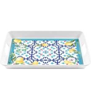 Guzzini: Rechthoekig dienblad "Bloemen & citroen" 50 cm