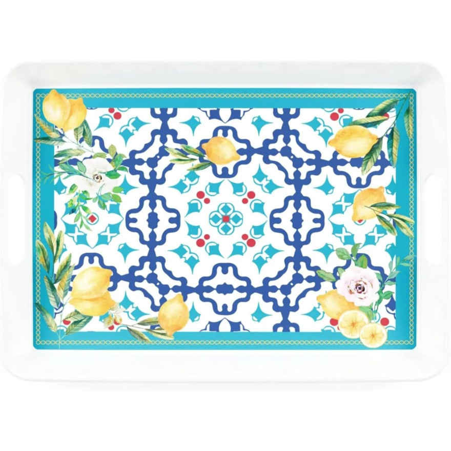 Guzzini: Plateau rectangulaire "Flowers & lemon" 50 cm