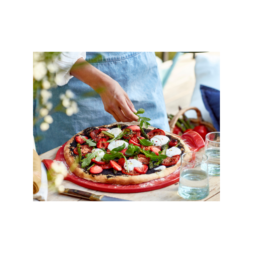 Emile Henry: Gladde rode pizzasteen 37 cm