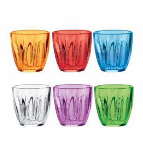 Guzzini: Chef Line Set de 6 verres multicolores