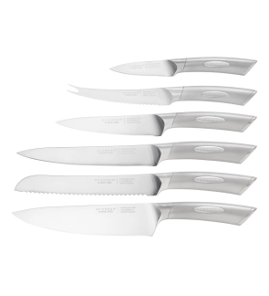 Scanpan: Bloc en bois & inox avec 6 couteaux inox