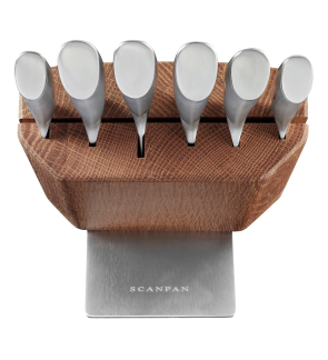 Scanpan: Bloc en bois & inox avec 6 couteaux inox