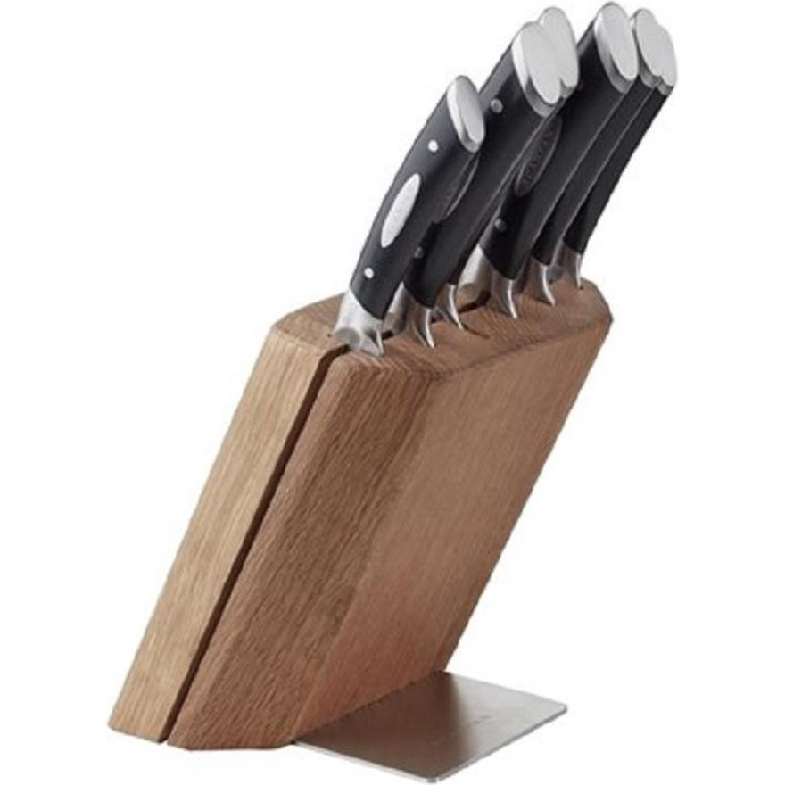 Scanpan: Bloc en bois & inox avec 6 couteaux manche noir