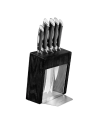 Scanpan: Bloc en bois noir / inox avec vitre & 5 couteaux manche noir